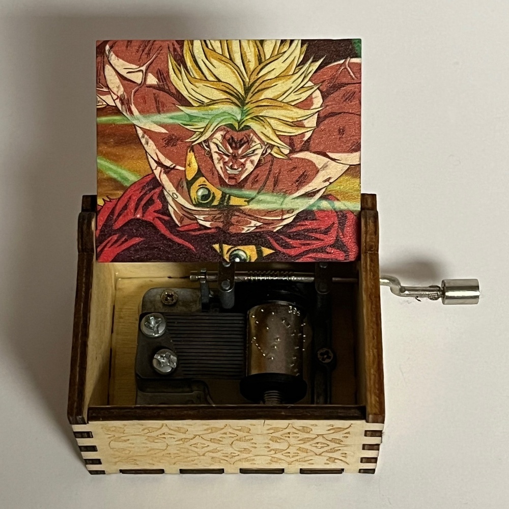 Dragonball Z Broly Hand Crank Wooden Music Box Anime Music Goku Trunks